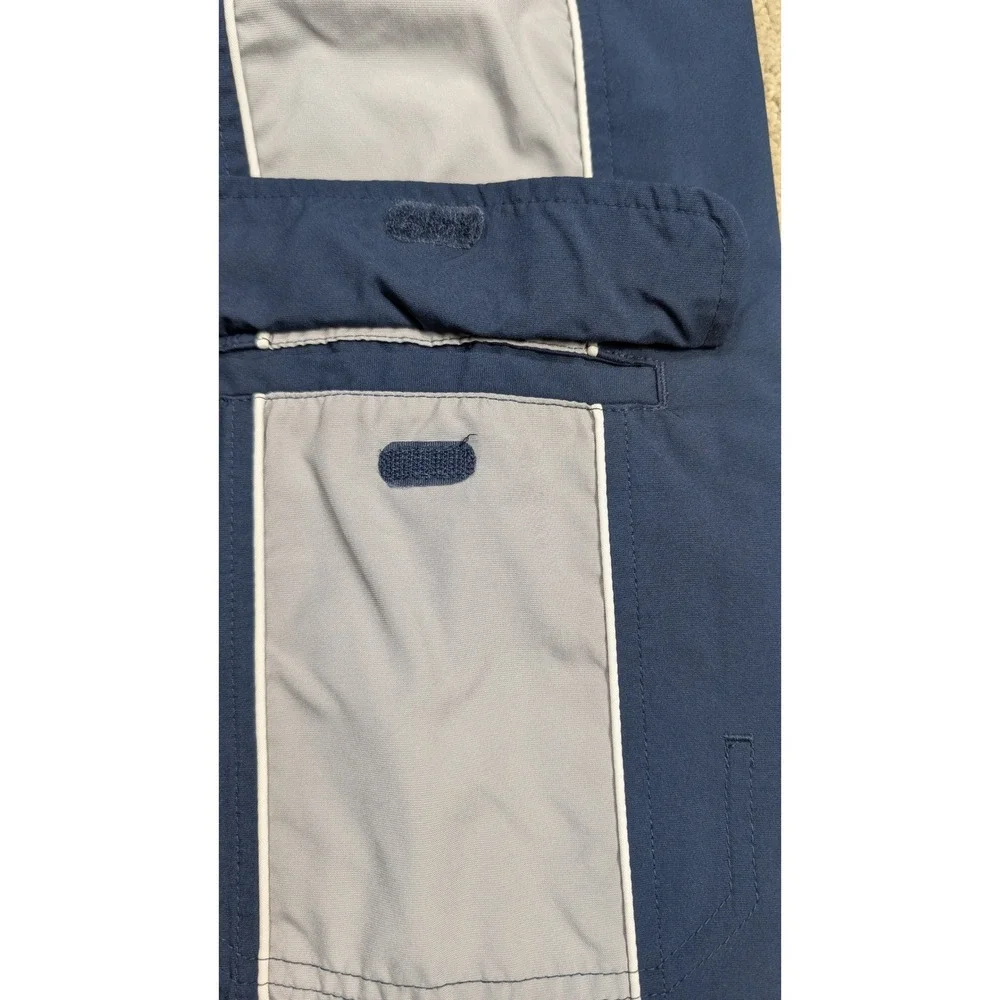 Nike‎ Kids Cargo Pants Lined Blue Gray Logo Pocket Zip Legs Size L 14-16